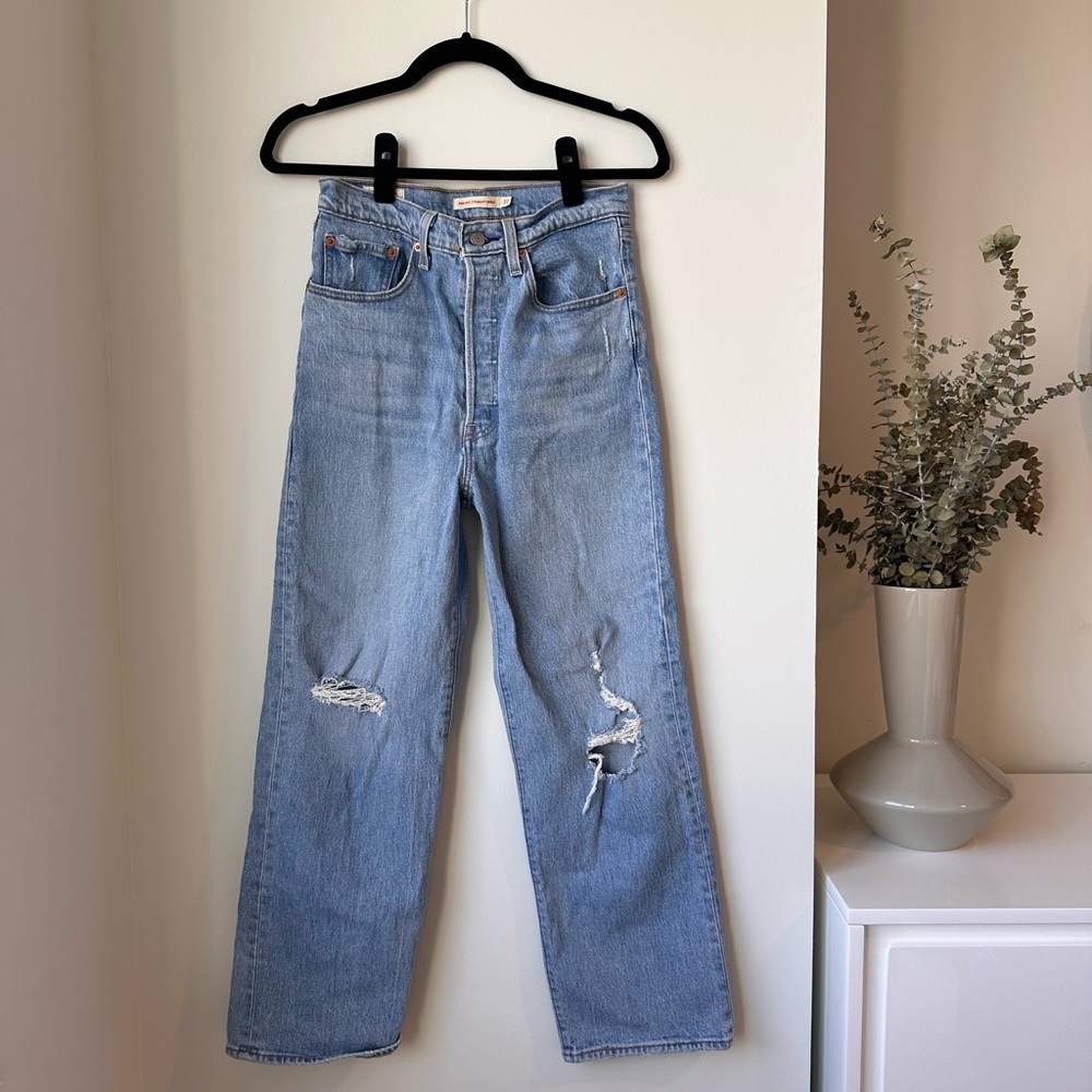 Levi’s Ribcage Straight Ankle Jeans, size 27 in color Jazz Time